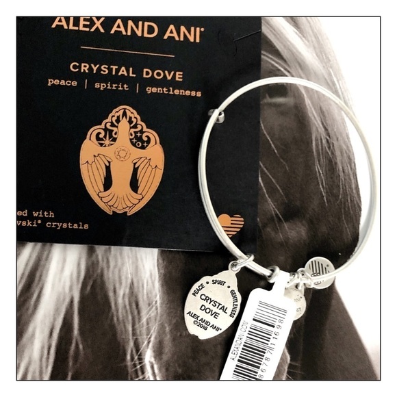 Alex & Ani Crystal Dove Silver Bracelet - Picture 3 of 4